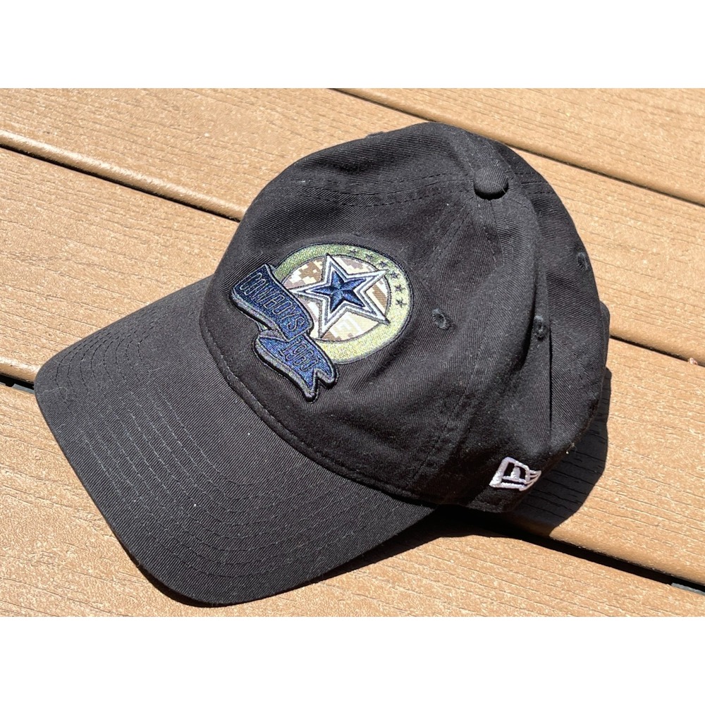 New Era Dallas Cowboys Hat OSFM Black Salute to Service 9TWENTY Adjustable Mens